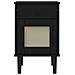 Comodino Senja Aspetto Rattan Nero 40x35x65 Cm In Legno Pino - Foto miniatura 5