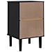 Comodino Senja Aspetto Rattan Nero 40x35x65 Cm In Legno Pino - Foto miniatura 7