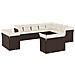 Set Divani Da Giardino 12 Pz Con Cuscini Marrone In Polyrattan - Foto miniatura 1
