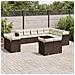 Set Divani Da Giardino 12 Pz Con Cuscini Marrone In Polyrattan - Foto miniatura 2