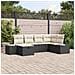 Set Divano da Giardino 6 Pezzi con Cuscini Nero Polyrattan - Foto miniatura 2
