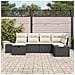 Set Divano da Giardino 6 Pezzi con Cuscini Nero Polyrattan - Foto miniatura 3