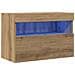 Mobile TV  con luci LED Rovere Artigianale 60x30x40 cm - Foto miniatura 1