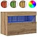 Mobile TV  con luci LED Rovere Artigianale 60x30x40 cm - Foto miniatura 4