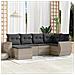 Set Divano da Giardino 6pz con Cuscini Grigio Chiaro Polyrattan - Foto miniatura 2