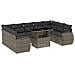 Set Divano da Giardino 10 pz con Cuscini Grigio in Polyrattan - Foto miniatura 1