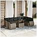 Set Divano da Giardino 10 pz con Cuscini Grigio in Polyrattan - Foto miniatura 2