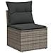 Set Divano da Giardino 10 pz con Cuscini Grigio in Polyrattan - Foto miniatura 4