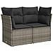 Set Divano da Giardino 10 pz con Cuscini Grigio in Polyrattan - Foto miniatura 5