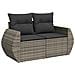 Set Divano da Giardino 10 pz con Cuscini Grigio in Polyrattan - Foto miniatura 7