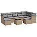 Set Divano da Giardino 10 pz con Cuscini Beige in Polyrattan - Foto miniatura 1