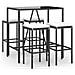 Set Bar da Giardino 5 pz con Cuscini in Polyrattan Nero - Foto miniatura 1