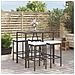 Set Bar da Giardino 5 pz con Cuscini in Polyrattan Nero - Foto miniatura 2