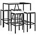 Set Bar da Giardino 5 pz con Cuscini in Polyrattan Nero - Foto miniatura 3