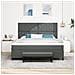 Letto Box Spring con Materasso e Panchina Grigio Scuro 180x200 cm Tessuto - Foto miniatura 5