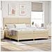 Letto a molle con materasso Crema 200 x 200 cm Tessuto - Foto miniatura 2