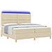 Letto a molle con materasso Crema 200 x 200 cm Tessuto - Foto miniatura 3
