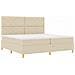 Letto a molle con materasso Crema 200 x 200 cm Tessuto - Foto miniatura 6