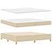 Letto a molle con materasso Crema 200 x 200 cm Tessuto - Foto miniatura 7