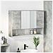 Mobiletto per specchio da bagno Grigio cemento 80 x 17 x 55 cm - Foto miniatura 2