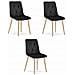 Sedia TYRA in velluto nero con gambe color legno x3 - Foto miniatura 1