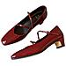 Eleganti Scarpe Mary Jane In Pelle Con Punta Quadrata - Comfort E Stile Red 40 - Foto miniatura 1