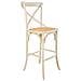 Sgabello In Legno E Seduta In Rattan Bianco 45x53x75/116h - Foto miniatura 1