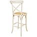 Sgabello In Legno E Seduta In Rattan Bianco 45x53x75/116h - Foto miniatura 4