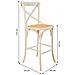 Sgabello In Legno E Seduta In Rattan Bianco 45x53x75/116h - Foto miniatura 8