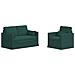 Divano 2 pcs Verde Scuro 139 x 78 x 80 cm Tessuto - Foto miniatura 1
