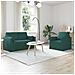 Divano 2 pcs Verde Scuro 139 x 78 x 80 cm Tessuto - Foto miniatura 2