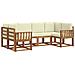 Set di divani da esterno con cuscino 6 pcs Naturale e Crema - Foto miniatura 1