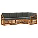 Set divani 5 pcs Naturale e Antracite Legno di Acacia Massello - Foto miniatura 1