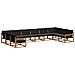 Set di divani da esterno con cuscino 10 pcs Naturale e Nero - Foto miniatura 1