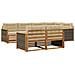 Set di divani da esterno con cuscino 7 pcs Naturale e Beige - Foto miniatura 1
