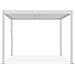 Pergola Bioclimatica Autoportante Piana 3x3m In Alluminio Bianco Con Tende A Rullo Retrattili Sul Lato Da 3 M - Foto miniatura 5