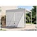 Pergola Bioclimatica Autoportante Piana 3x3m In Alluminio Bianco Con Tende A Rullo Retrattili Sul Lato Da 3 M - Foto miniatura 1
