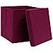 Scatole con Coperchi 4pz Rosso Scuro 32x32x32 cm Tessuto - Foto miniatura 4