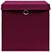 Scatole con Coperchi 4pz Rosso Scuro 32x32x32 cm Tessuto - Foto miniatura 5