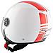 Moto Casco Jet Doppia Visiera Grafica Rossa Bianco Omologato Ece Parasole L - Foto miniatura 3