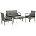 Set Divani Da Giardino 4 Pz Con Cuscini In Polyrattan Grigio - Foto miniatura 1