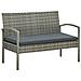 Set Divani Da Giardino 4 Pz Con Cuscini In Polyrattan Grigio - Foto miniatura 4