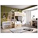 Letto Per Bambini Marmolada, Cameretta Completa Con Armadio E Cassetti, Composizione Letto A Castello Con Due Lettini Singoli, 255x112h150 Cm, Bianco E Rovere - Foto miniatura 1