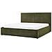 Letto Matrimoniale Bouclé Verde Scuro Con Contenitore 180 X 200 Cm Moissac - Foto miniatura 4
