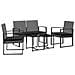 Set Pranzo Da Giardino 5 Pz Con Cuscini Pp Rattan Grigio Scuro - Foto miniatura 1