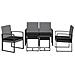 Set Pranzo Da Giardino 5 Pz Con Cuscini Pp Rattan Grigio Scuro - Foto miniatura 2