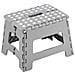 Sgabello Multiuso Pieghevole Clic-clac In Plastica Richiudibile 30x22cm Grigio - Foto miniatura 1