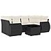 Set Divani Da Giardino Con Cuscini 7pz Nero Polyrattan - Foto miniatura 2