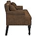 Panca con Cuscini Marrone 120,5x65x75 cm in Scamosciato - Foto miniatura 4