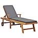 Lusso Casadino -  Lettino Prendisole Con Cuscino In Massello Di Teak Grigio Scuro - Foto miniatura 2